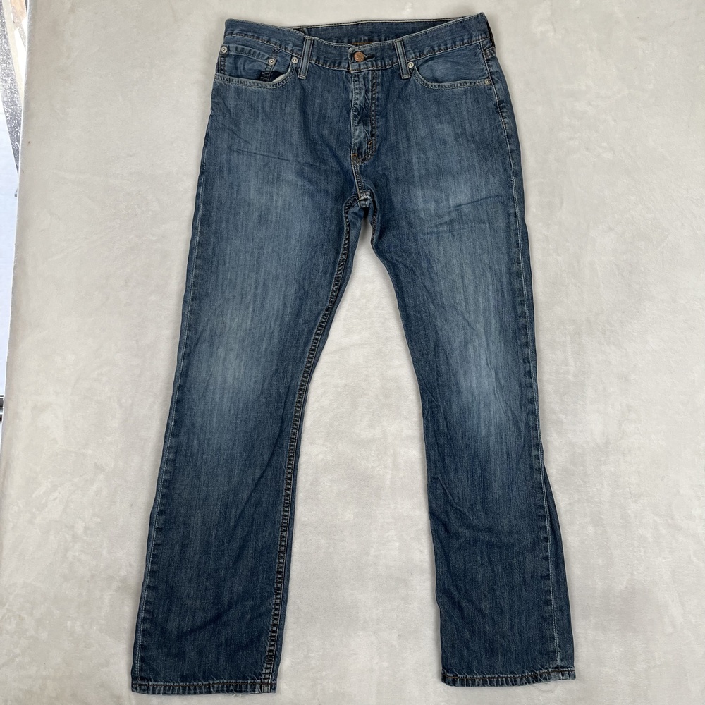 Levi's 513 Jeans Mens 34x32 Blue Regular Straight Denim Medium Wash Casual